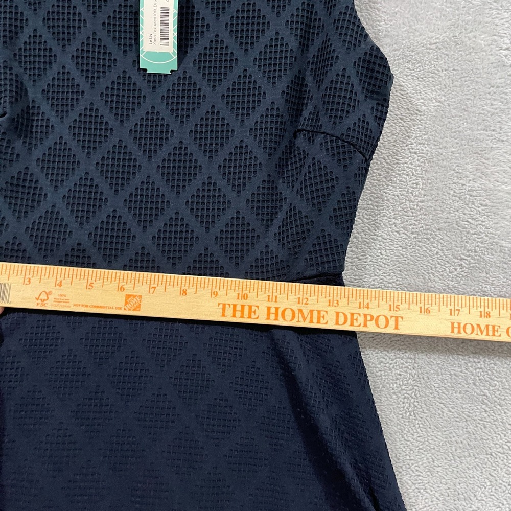 Le Lis Dress Womens Medium Kano Navy Blue Sleeveless‎ Textured Knit A Line USA - Picture 9 of 11